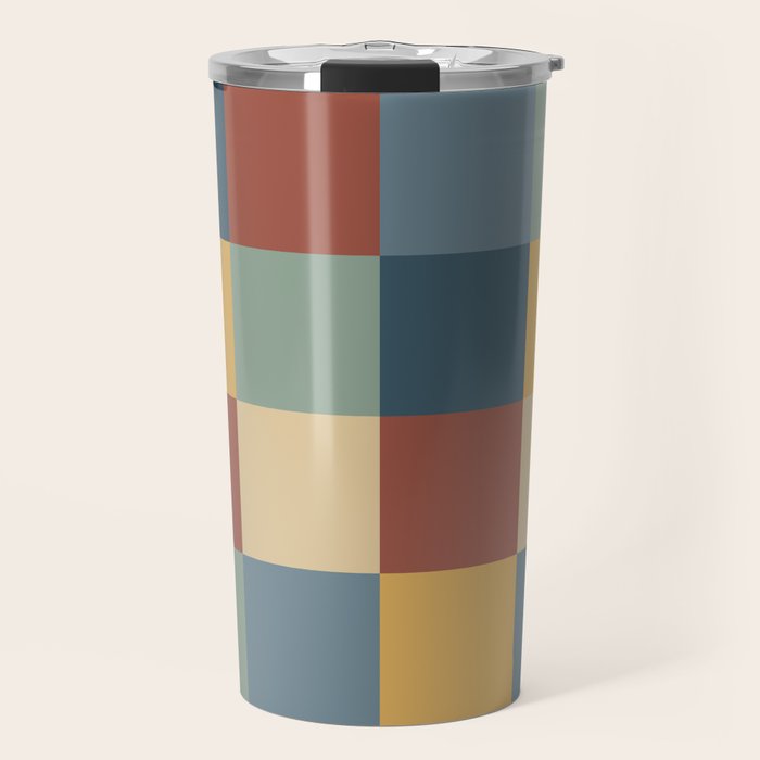 Bold Colorful Checks Pattern - Large IX Travel Mug Gallery Image 1