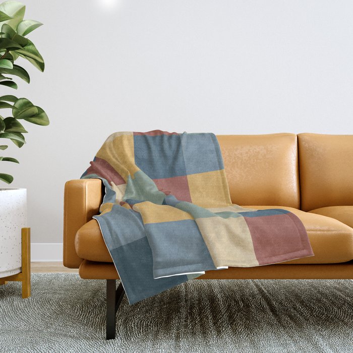 Bold Colorful Checks Pattern - Large IX Throw Blanket Gallery Image 1