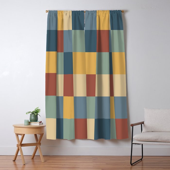 Bold Colorful Checks Pattern - Large IX Window Curtain Gallery Image 5