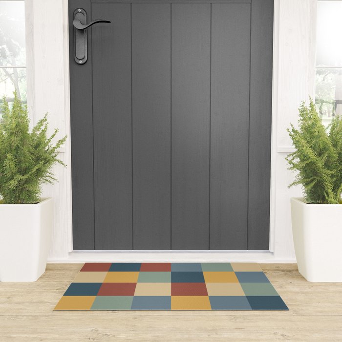 Bold Colorful Checks Pattern - Large IX Welcome Mat Gallery Image 3