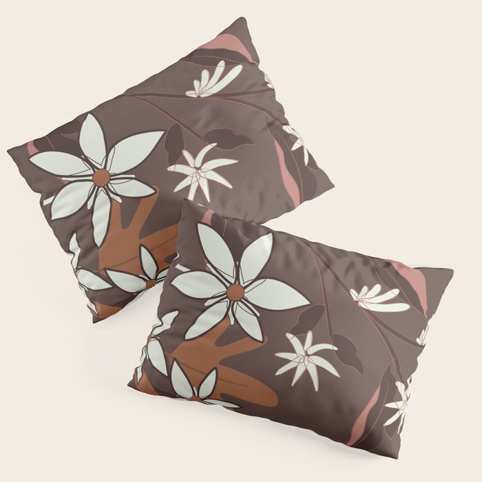 Floral Mocha 3 Pillow Sham Gallery Image 3