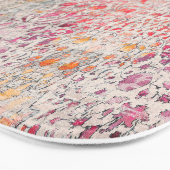 N258 - Vintage Glam Farmhouse Boho Traditional Floral Moroccan Style Bath Mat Gallery Image 3