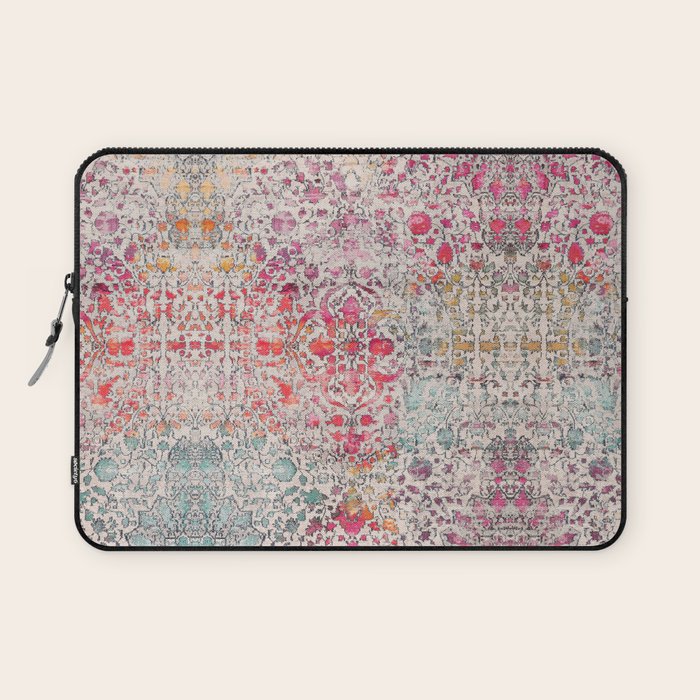 N258 - Vintage Glam Farmhouse Boho Traditional Floral Moroccan Style Laptop Sleeve Gallery Image 1