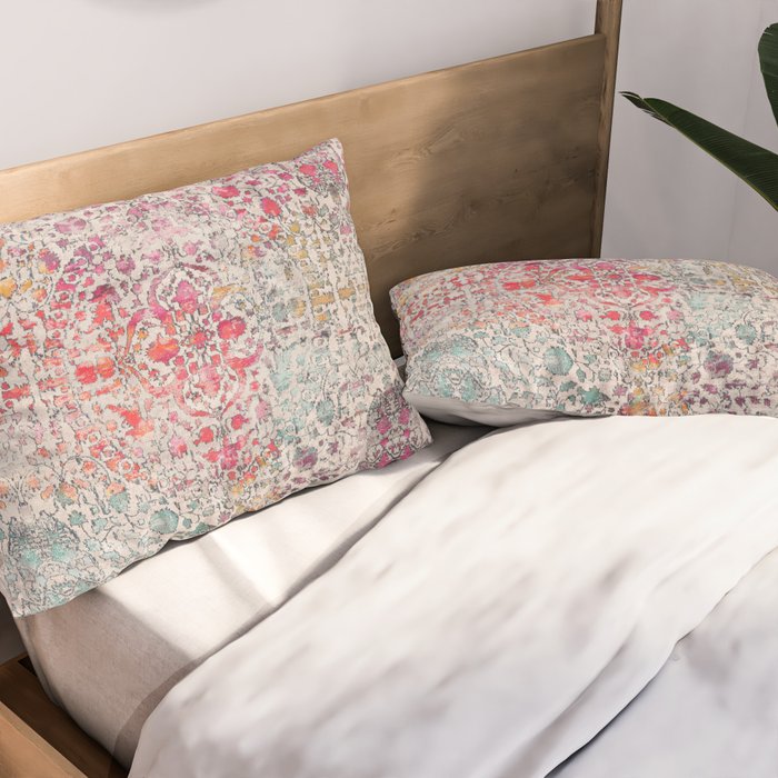 N258 - Vintage Glam Farmhouse Boho Traditional Floral Moroccan Style Pillow Sham Gallery Image 2