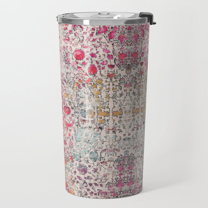 N258 - Vintage Glam Farmhouse Boho Traditional Floral Moroccan Style Travel Mug Gallery Image 2