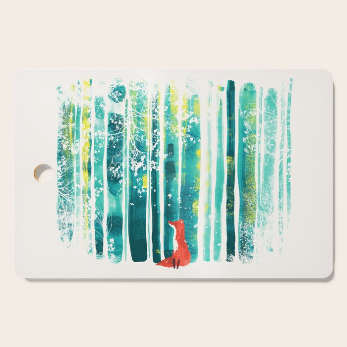 Fox in quiet forest Cutting Board Gallery Image 1