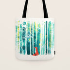 Fox in quiet forest Tote Bag Gallery Image 1