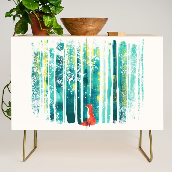 Fox in quiet forest Credenza Gallery Image 1