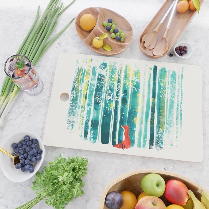 Fox in quiet forest Cutting Board Gallery Image 2