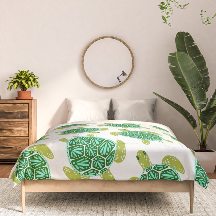 Sea Turtle - Green Palette Comforter Gallery Image 3