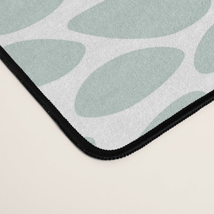 Festive, Flowers Print, Blue, Coral, Aqua, Gray Desk Mat Gallery Image 4