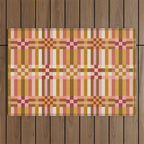 Woven Checks and Stripes - Harvest Gold Outdoor Rug Gallery Image 1
