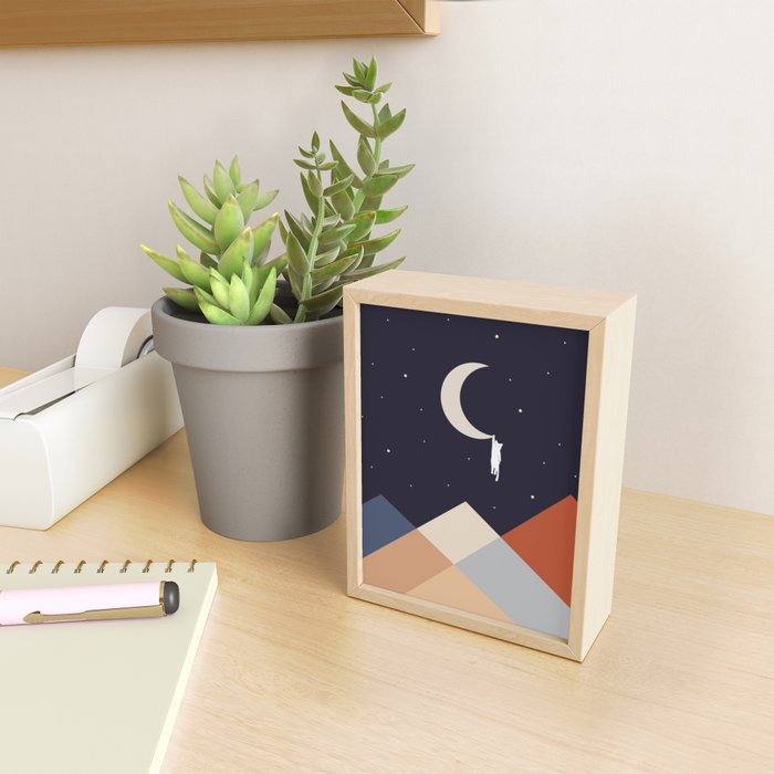 Cat Landscape 176 Hang on the Moon Mini Art Print Gallery Image 2
