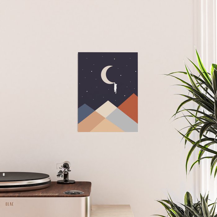 Cat Landscape 176 Hang on the Moon Poster Gallery Image 2