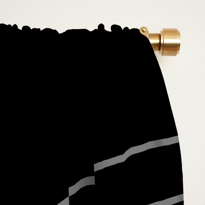 Minimal Line Curvature XXVI Black and Grey Mid Century Modern Arch Abstract Window Curtain Gallery Image 2