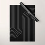 Minimal Line Curvature XXVI Black and Grey Mid Century Modern Arch Abstract Wrapping Paper Gallery Image 1