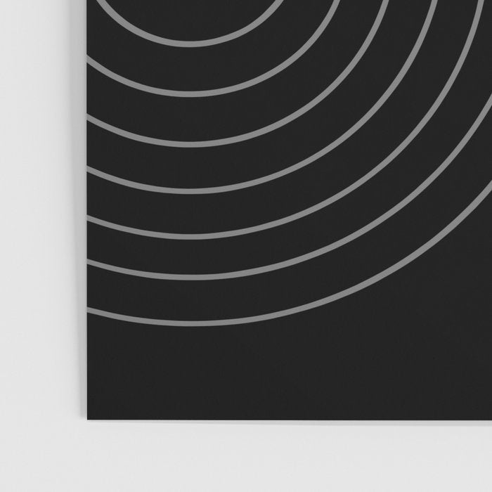Minimal Line Curvature XXVI Black and Grey Mid Century Modern Arch Abstract Poster Gallery Image 3