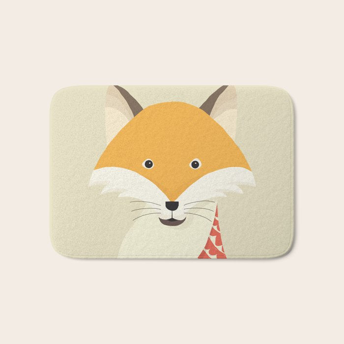 Whimsical Red Fox Bath Mat Gallery Image 1