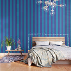 Bold Vertical Stripes in Double Blue Wallpaper Gallery Image 3