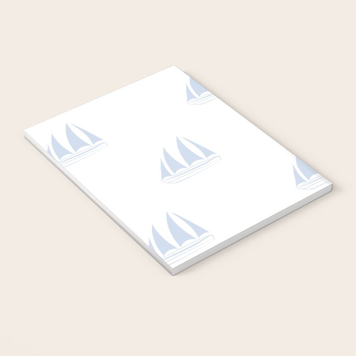 Pale Blue Sailboat Pattern Notebook Gallery Image 3