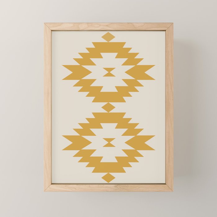 Southwestern Minimalism - Golden Yellow Neutral Beige Mini Art Print Gallery Image 1