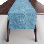 Flowing Blue Spiral Pattern Table Runner Gallery Image 1