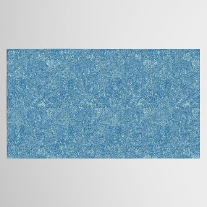 Flowing Blue Spiral Pattern Tablecloth Gallery Image 2