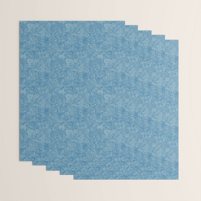 Flowing Blue Spiral Pattern Wrapping Paper Gallery Image 3