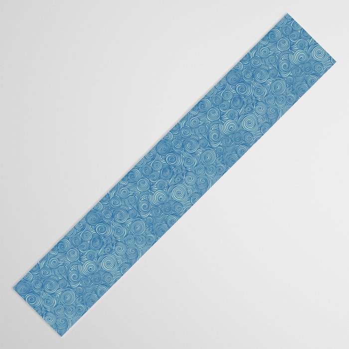 Flowing Blue Spiral Pattern Table Runner Gallery Image 3