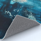 Timeless: A gorgeous, abstract mixed media piece in blue, pink, and gold by Alyssa Hamilton Art Rug Gallery Image 4
