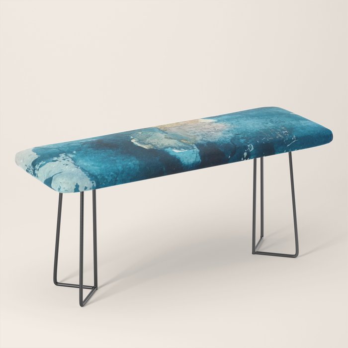 Timeless: A gorgeous, abstract mixed media piece in blue, pink, and gold by Alyssa Hamilton Art Bench Gallery Image 1