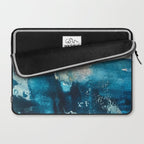 Timeless: A gorgeous, abstract mixed media piece in blue, pink, and gold by Alyssa Hamilton Art Laptop Sleeve Gallery Image 2