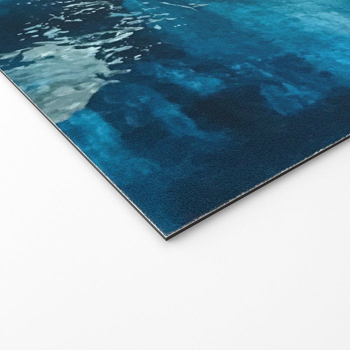 Timeless: A gorgeous, abstract mixed media piece in blue, pink, and gold by Alyssa Hamilton Art Welcome Mat Gallery Image 2