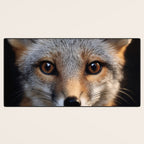 Foxfire Gaze Gray Fox Photorealistic Digital Wildlife Artwork Desk Mat Gallery Image 3