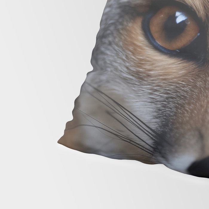 Foxfire Gaze Gray Fox Photorealistic Digital Wildlife Artwork Pillow Sham Gallery Image 4