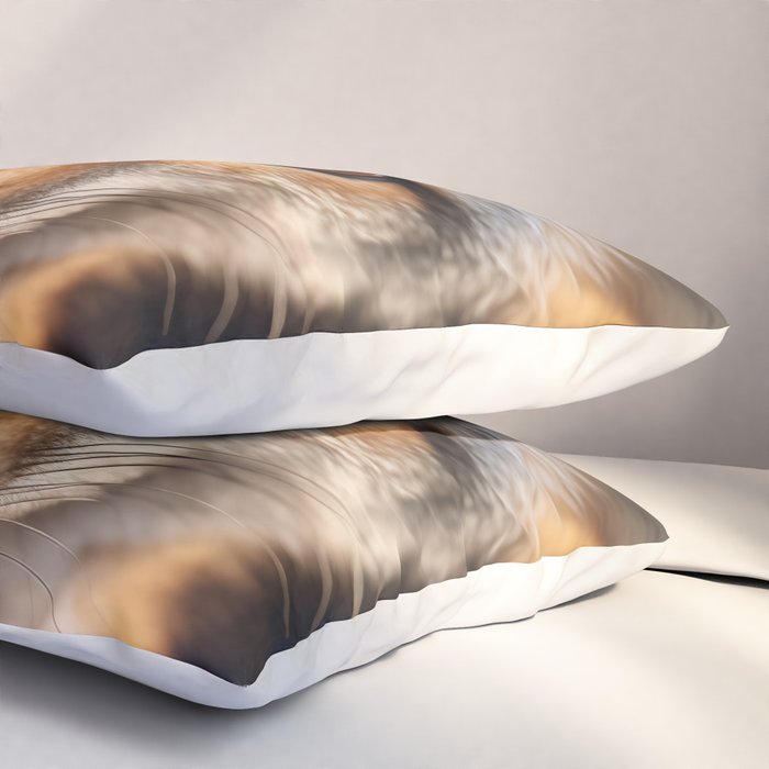 Foxfire Gaze Gray Fox Photorealistic Digital Wildlife Artwork Pillow Sham Gallery Image 3