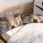Foxfire Gaze Gray Fox Photorealistic Digital Wildlife Artwork Pillow Sham Gallery Image 2