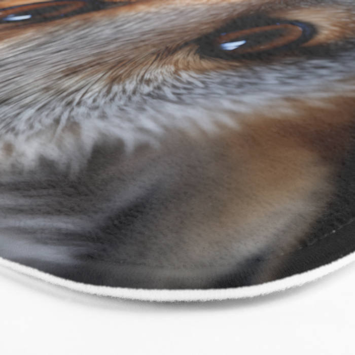 Foxfire Gaze Gray Fox Photorealistic Digital Wildlife Artwork Bath Mat Gallery Image 3