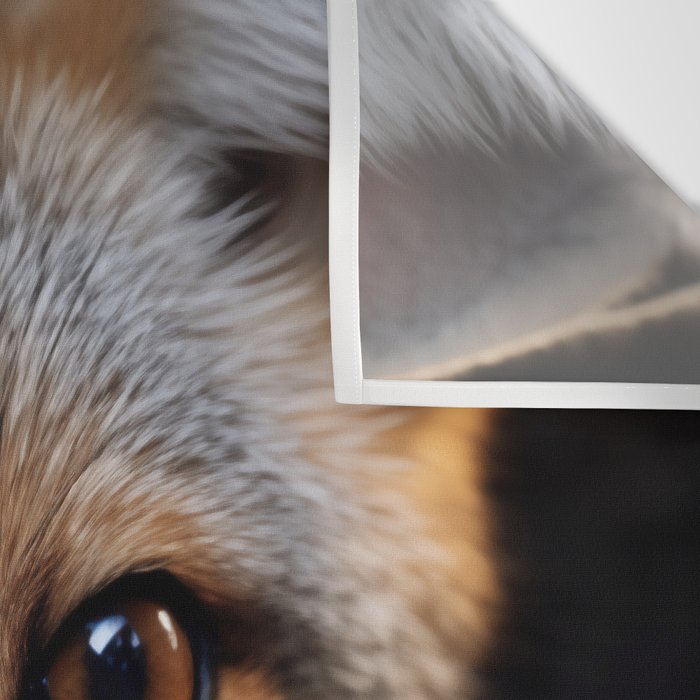 Foxfire Gaze Gray Fox Photorealistic Digital Wildlife Artwork Wall Tapestry Gallery Image 3