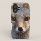 Foxfire Gaze Gray Fox Photorealistic Digital Wildlife Artwork iPhone Case Gallery Image 1
