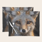 Foxfire Gaze Gray Fox Photorealistic Digital Wildlife Artwork Placemat Gallery Image 1