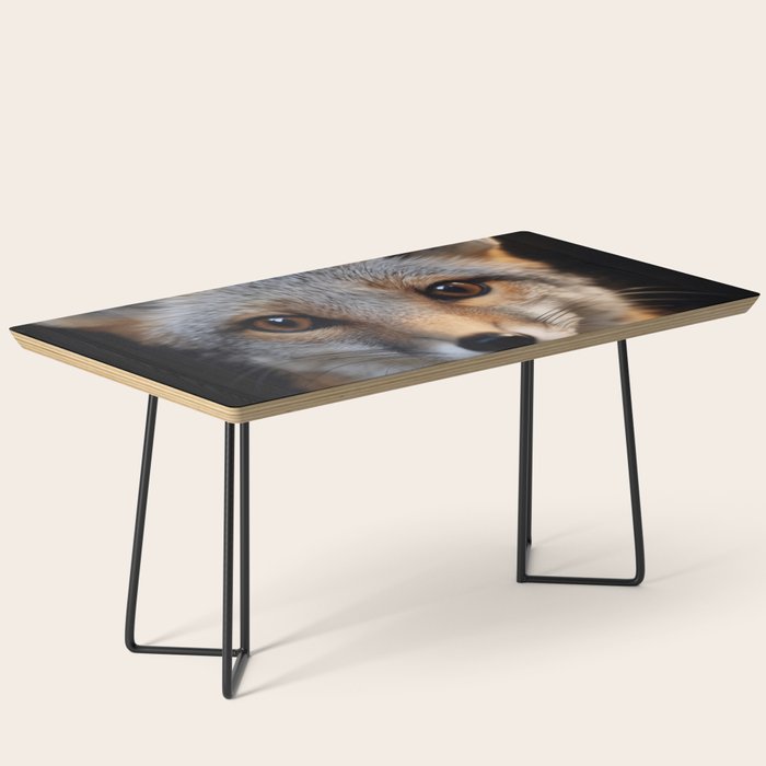 Foxfire Gaze Gray Fox Photorealistic Digital Wildlife Artwork Coffee Table Gallery Image 1