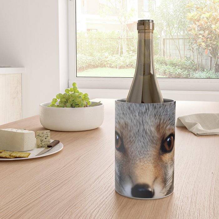 Foxfire Gaze Gray Fox Photorealistic Digital Wildlife Artwork Wine Chiller Gallery Image 4