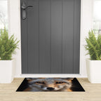 Foxfire Gaze Gray Fox Photorealistic Digital Wildlife Artwork Welcome Mat Gallery Image 3