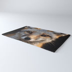 Foxfire Gaze Gray Fox Photorealistic Digital Wildlife Artwork Rug Gallery Image 3