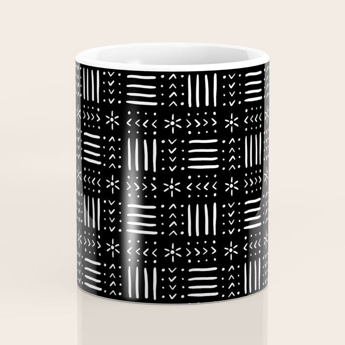 Mudcloth III (Black) Coffee Mug Gallery Image 4