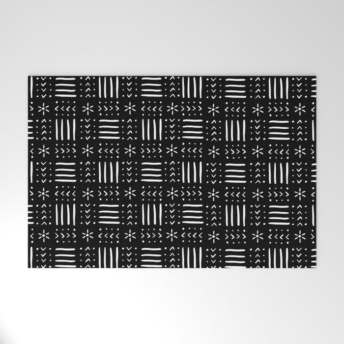 Mudcloth III (Black) Welcome Mat Gallery Image 1