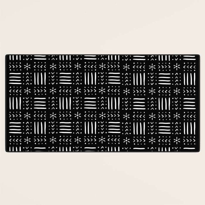 Mudcloth III (Black) Desk Mat Gallery Image 3
