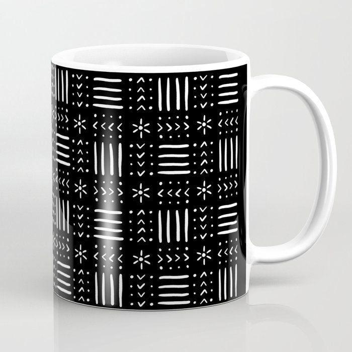 Mudcloth III (Black) Coffee Mug Gallery Image 1