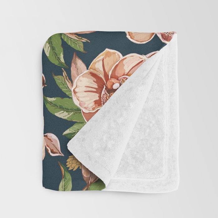 Tropical flowers autumn field D Throw Blanket Gallery Image 3